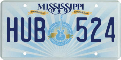 MS license plate HUB524