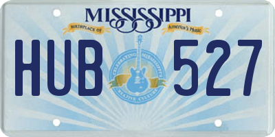 MS license plate HUB527