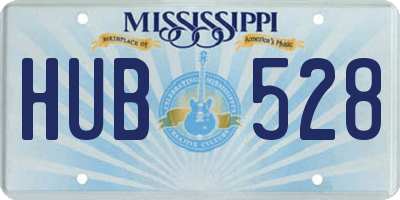MS license plate HUB528