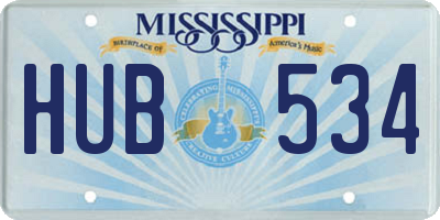 MS license plate HUB534