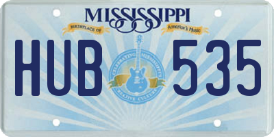 MS license plate HUB535
