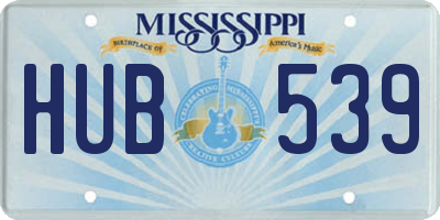 MS license plate HUB539