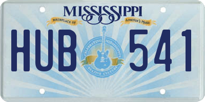 MS license plate HUB541