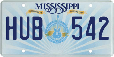MS license plate HUB542
