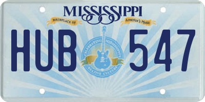 MS license plate HUB547