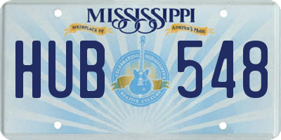 MS license plate HUB548
