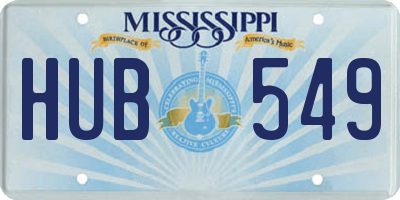 MS license plate HUB549