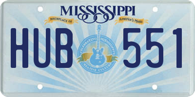 MS license plate HUB551