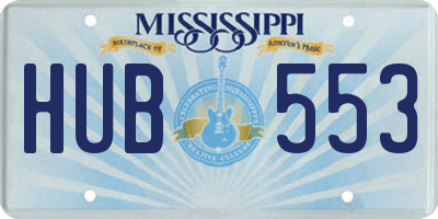 MS license plate HUB553