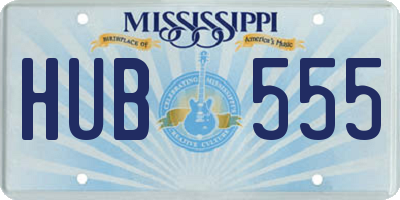 MS license plate HUB555