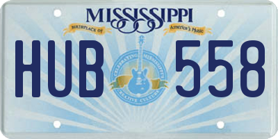 MS license plate HUB558