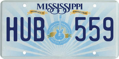 MS license plate HUB559