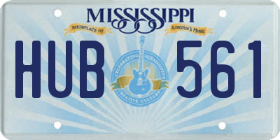 MS license plate HUB561