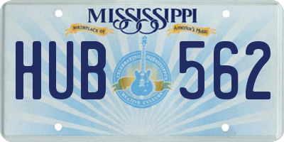 MS license plate HUB562