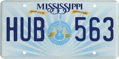 MS license plate HUB563