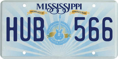MS license plate HUB566
