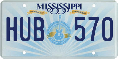 MS license plate HUB570