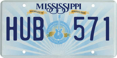 MS license plate HUB571