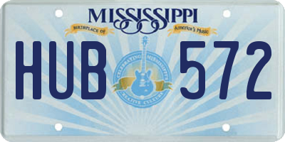 MS license plate HUB572