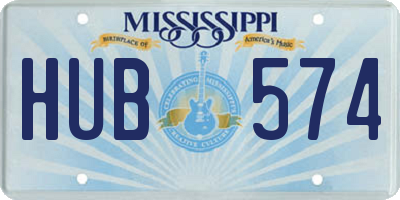 MS license plate HUB574
