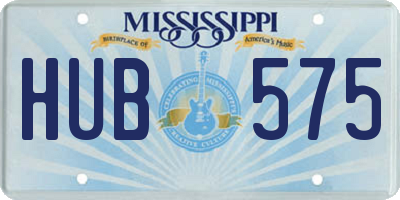 MS license plate HUB575