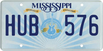 MS license plate HUB576