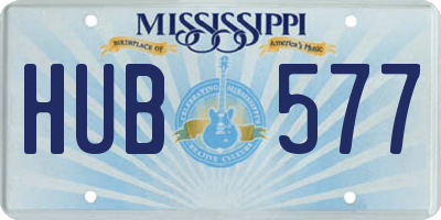 MS license plate HUB577
