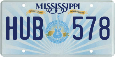 MS license plate HUB578