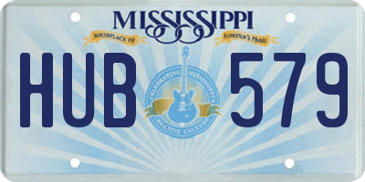 MS license plate HUB579