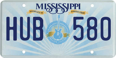 MS license plate HUB580