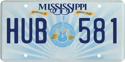 MS license plate HUB581