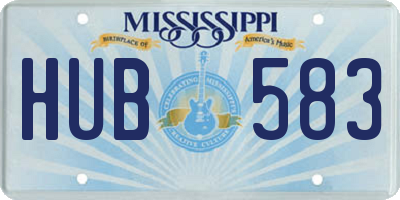 MS license plate HUB583