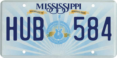 MS license plate HUB584