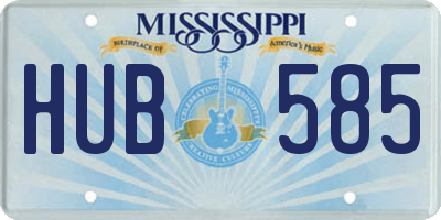 MS license plate HUB585
