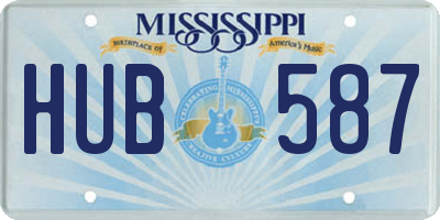 MS license plate HUB587