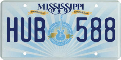 MS license plate HUB588
