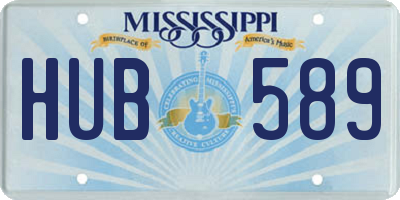 MS license plate HUB589