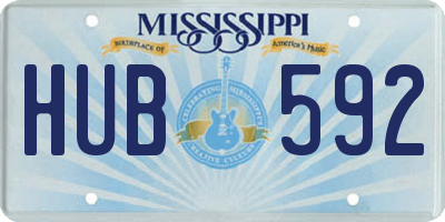 MS license plate HUB592