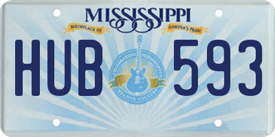 MS license plate HUB593