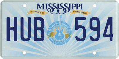 MS license plate HUB594