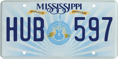 MS license plate HUB597
