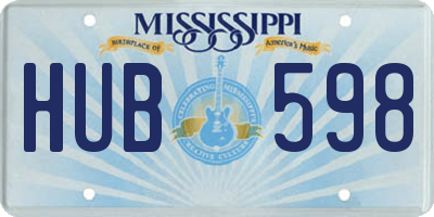 MS license plate HUB598