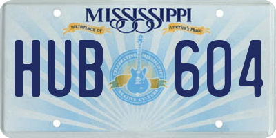 MS license plate HUB604