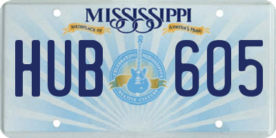 MS license plate HUB605