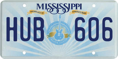 MS license plate HUB606