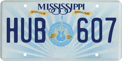 MS license plate HUB607