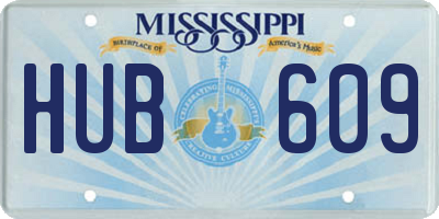 MS license plate HUB609