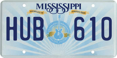MS license plate HUB610