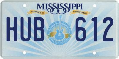 MS license plate HUB612
