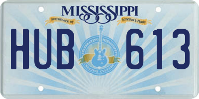 MS license plate HUB613